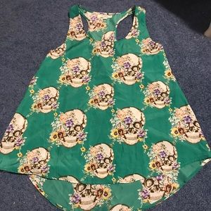 Green skull tank
